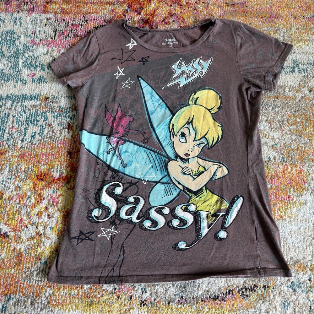 Vintage Y2K Disney Tinkerbell Sassy Graphic T-Shirt L